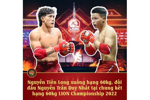 Nguyễn Trần Duy Nhất sẽ đối đầu Nguyễn Tiến Long tại LION Championship